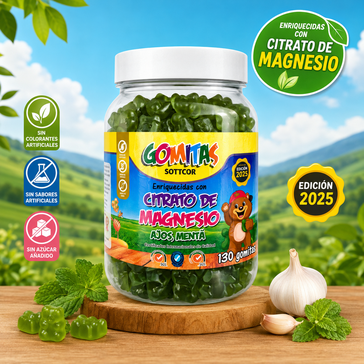 Gomitas de Citrato de Magnesio – Suplemento Enriquecido, 130 Gomitas